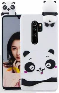 ELEF Back Cover for Xiaomi Redmi Note 8 Pro Soft Silicon 3D Cartoon Cute Smiley Panda - White
