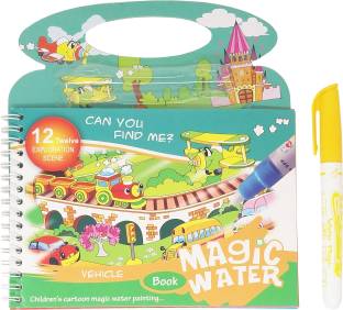 Parteet Reusable Magic Water Painting Book Magic Doodle Pen Kids Coloring Doodle Drawing Board Games Child Educational Toy / Magic Book Water Painting for Kids