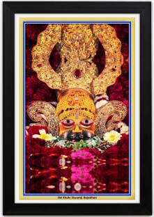 Braj Art Gallery Khatu Shyam Baba Framed Photo Digital Reprint 19.5 inch x 13.5 inch Painting