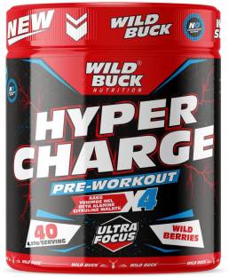 WILD BUCK Hyper Charge Pre-Workout For Muscle Pump ,Non-Crash Energy Both For Men & Women Sports Drink