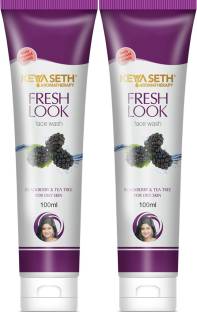 KEYA SETH AROMATHERAPY Fresh Look Blackberry & Tea tree  Deeply Cleanses Skin with Oil Controlling Properties for Oily Skin, 100ml (Pack of 2) Face Wash
