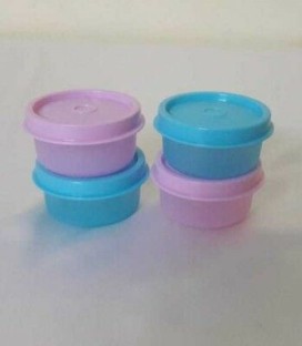 Tupperware Smidget Multi-color 30 ML Miniature Plastic Containers Set of 4 NEW 