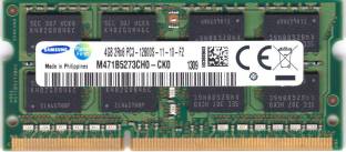 SAMSUNG M471B5273CH0-CK0 DDR3 4 GB Laptop (4GB DDR3 PC3-12800 1600MHz SODIMM CL11 204pin Chip Notebook Memory)
