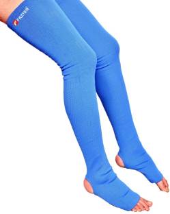 FAZTER Premium Circulation Compression Varicose Vein Socks|One Pair of Mid Thigh Stocking Knee, Calf & Thigh Support