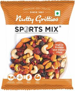 Nutty Gritties Sports Mix-Dryfruits (Almonds, Cashews, Pistachios, Cranberries, Blueberries, Raisins) Filbert Nuts, Dates