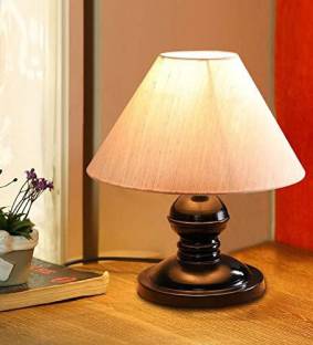 vrct Fabric Shade Table Lamp with Black Base for Home Decoration Bedside Living Room Table Lamp
