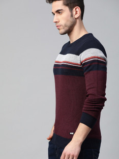 Buy WROGN Striped Round Neck Casual Men 