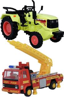 Giftary Pack Of 2 Small Size Made From Plastic Indian Miniature Indian Agriculture Land Tractor Toy