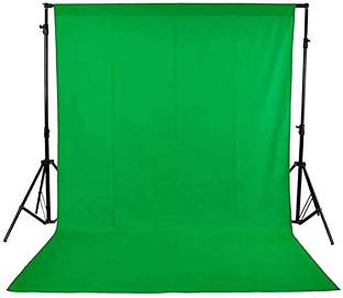 GiftMax Photography Backdrop Stand Kit Background Support Kit Foldable with Bag and Curtain Cloth (with Stand KIT, Green Screen) Reflector