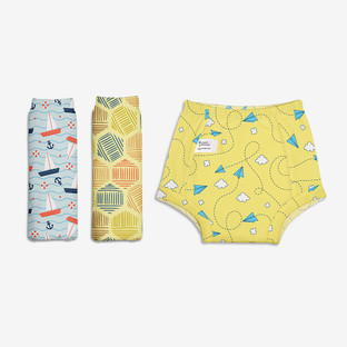 Soft Cotton 3 X Absorbent Train Faster MOM & BAB Potty Training Underwear for Toddlers Free Wet Bag Washable Pants Small 