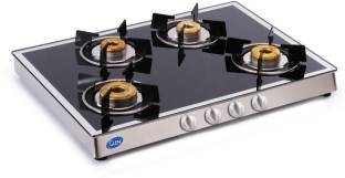 GLEN 1048 GT Forged Burners Mirror finish Glass Manual Gas Stove
