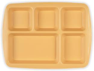 sohna UNBREAKABLE YELLOW PARTITION PLATE 5 IN 1 Sectioned Plate