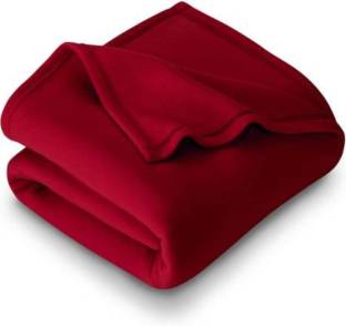 TRUEVALUA Solid Double Fleece Blanket for  AC Room