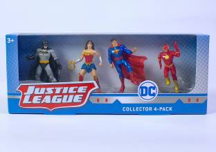 JUSTICE LEAGUE Collector 4 Pack - 3 Inch Action Figure - Batman, Wonder Woman, Superman, The Flash