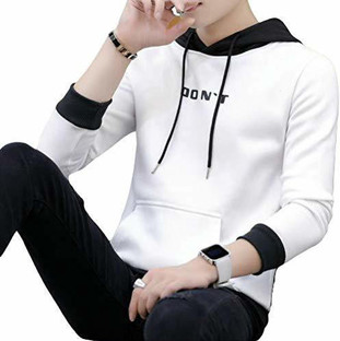 Dagcros Printed Men Hooded Neck White 