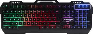 Cosmic Byte CB-GK-05 Titan with Aluminum Body, Rainbow Backlit Keycaps, Braided Cable Wired USB Gaming...