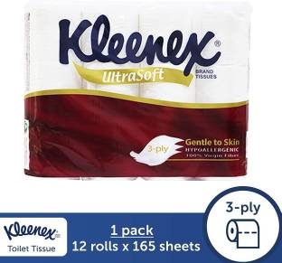 Kleenex KC Bathroom Tissue 3 Ply Pack of 12 Rolls Toilet Paper Roll