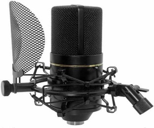 MXL 990 Condenser Microphone Bundle with MXL-90 Shockmount and Pop Filter Windscreen MT-001 Hard Mount Mic Stand Adapter Blucoil 10-FT Balanced XLR Cable 