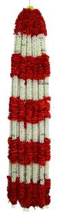 Afarza AFARZA Artificial white mogra red Jasmine Garland String toran for Home Decoration (5 ft /Pack of 4) Toran