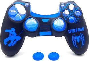 Tmg Ps4 Spider Man Theme Silicone Protective Skin Case Cover With 2 Pc Matching Thumb Grips For Ps4 Controller Red Gaming Accessory Kit Tmg Flipkart Com