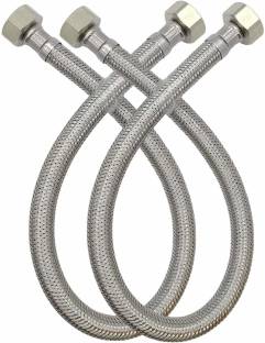 AO Smith 332936-001 Hose Pipe Braided 1/2" BSPX1.5FT SS304 Stainless Steel Connection Pipe for Wash Basin, Kitchen Sink, Geyser - 18 Inch (2 Peace Set, Pack of 1) Hose Pipe