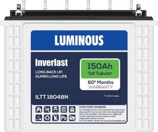 LUMINOUS Inverlast ILTT18048N 150Ah Tall Tubular Battery Tubular Inverter Battery