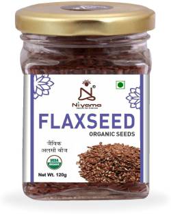 Niyama Organic Flaxseed 120 gm Glass Jar