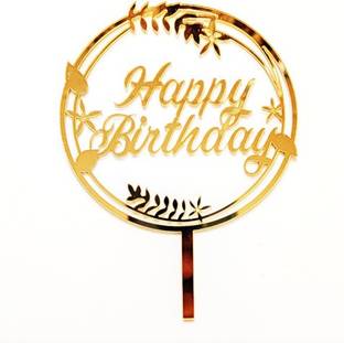 Sursai Round Design Mirror Gold Happy Birthday For Decoration Cake Topper Price In India Buy Sursai Round Design Mirror Gold Happy Birthday For Decoration Cake Topper Online At Flipkart Com