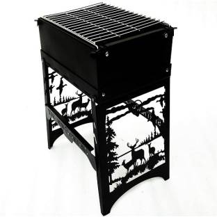 START NOW Camping Portable Outdoor Barbeque BBQ Oven, Black (Large) Charcoal Grill