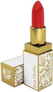 Just Herbs Ayurvedic Creamy Matte Deep Red Lipstick for Women - Paraben Free