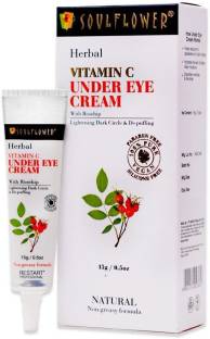 Soulflower Under Eye Cream with Rosehip, Lightening Dark Circle & Depuffing 15g, For Deep Moisturization And Nourishment, Reduces & Control Signs Of Ageing, Dark Circles, Uneven Skin Tone, Acne Scars, Fine Lines