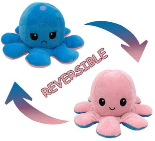 moody happy sad octopus plush toy