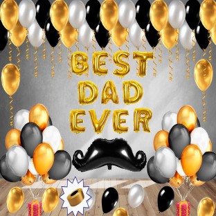 Father Birthday Party Decor C-Miona 1 Set Happy Fathers Day Balloon Banner Decorations Happy Father Birthday Banner Balloon Party Balloons Foil Balloons for Fathers Day Photo Booth Backdrop Gold 