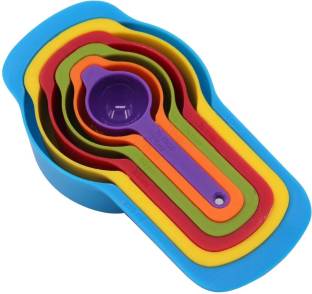 Chop & chew ACCURATE SIZE AND BETTER GRIP COLOURFUL PLASTIC MEASURING CUP SET/ SPOONS SETS (PACK OF 6) Measuring Cup Set