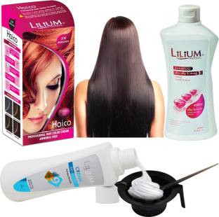 LILIUM Best Collection Hair Color Combo of Hair Color, Cream Developer  Vol-30, White Shapmoo, Bowl and Brush. (GC1606) , Burgundy - Price in  India, Buy LILIUM Best Collection Hair Color Combo of