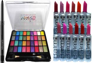 Crynn Smudge Proof Waterproof Rosedale Kajal & Mars 36 Velvet Eyeshadow Palette & ADS 12 Balm Moisturising Matte Lipstick