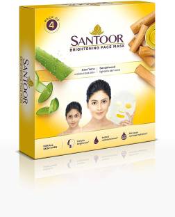 santoor Brightening Sheet Mask Aloe & Sandal(Pack of 4)