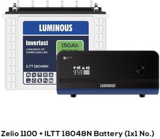 LUMINOUS Zelio 1100 Inverter Plus ILTT18048N 150AH Tubular Battery Tubular Inverter Battery
