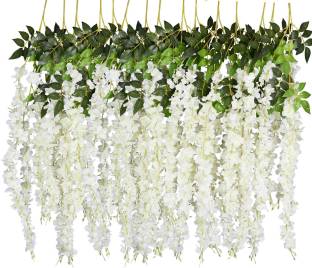 vrct White, Green Westeria Artificial Flower
