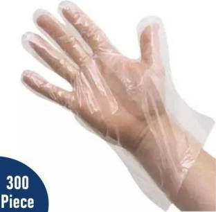 Salta 300 Pcs Disposable Transparent Clear Gloves Disposable Polyethylene Work Gloves Industrial Clear Gloves for Cooking, Cleaning, Food Handling Poly Disposable Gloves, Disposable Latex Free Food Prep Glove - One Size Fits Most | Food Handling BPA Free Comfort Flex Clear Polyethylene Gloves Wet and Dry Disposable Gloves Polyisoprene Examination Gloves
