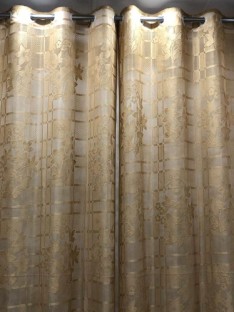 Lavish Home Metallic Grommet Curtain Panels 213,4 cm Beige 