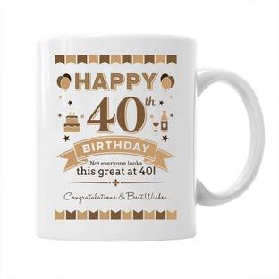 Devron 40th Birthday Gifts For Men Women Forty Years Old Men Gift Happy Funny 40 Mens Womens Womans Wifes Female Man Ceramic Coffee Mug Price In India Buy Devron 40th Birthday