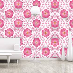 Guru Production Floral & Botanical Pink, White Wallpaper Price in India -  Buy Guru Production Floral & Botanical Pink, White Wallpaper online at  