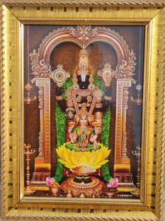 Religious Wall Decor Nav Durga Saraswati Lakshmi Kali Golden Zari Art Work Photo in Golden Frame Big 14 X 18 Inches 