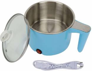 AVI Electric 1.5 L Multi Cooker Kettle with Concealed Base Multifunction Cooking Pot Noodle Maker Egg Boiler Vegetable and Rice Cooker and Steamer (Blue) Electric Kettle