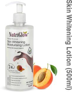 NutriGlow Intense Moisture Skin Whitening Lotion With Peach Milk Extract & Vitamin E/Nourise Skin/Adds a Glow - 500ml