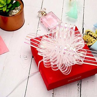 27124887688-12,Red Pullbow Gift Wrap Buy 2 Get 1 Free! 12mm Gold Stripe Butterfly Pull Bows x10 