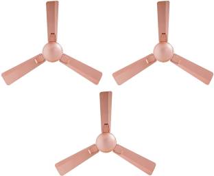 Crompton New Aura Prime rose gold pack of 3 1200 mm 3 Blade Ceiling Fan