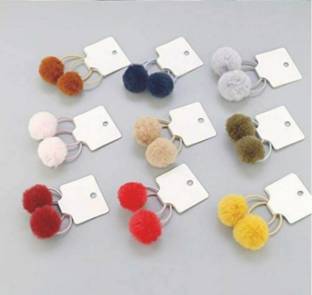 Local Charm Multi colour Fur Rubber Ponytail Holder Hair Band for Women Pack 18 Rubber Band