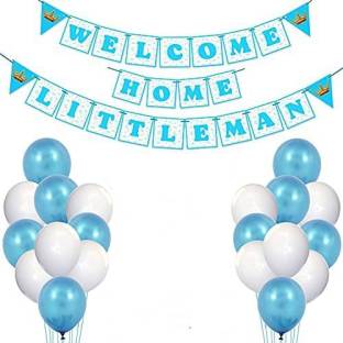 ZYOZI Baby Boy Welcome Home Decoration Kit Banner with Balloons for Baby Shower / Welcome Party / Birthday Party Supplies(PACK OF 26)